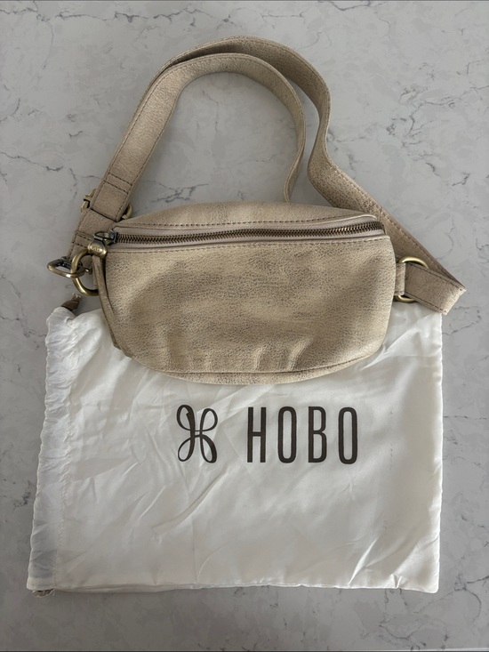 HOBO Handbags - HOBO Neutral Beige Leather Mini Belt Bag.